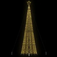 Árbol De Navidad Led Con Estacas 1534 Leds Blanco Cálido 500 Cm