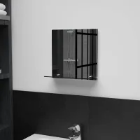Espejo De Pared Con Estante De Vidrio Templado 30x30 Cm Vidaxl
