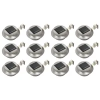 Lámparas Solares Redondas De Exterior 12 Uds Led 12 Cm Vidaxl