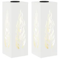 Luz De Camino Led Solar 2 Uds. Blanco Cálido 18 X 18 X 50 Cm Vidaxl