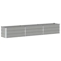 Jardinera Gris Claro 290 X 50 X 45 Cm Acero Galvanizado Vidaxl