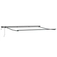 Manual Awning Frame With Solar Led 5 X 3 M Gris Antracita Vidaxl