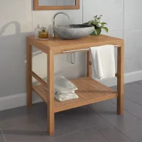 Mueble De Lavabo Tocador Madera Teca Maciza 74x45x75 Cm Vidaxl