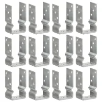 Anclajes De Valla 12 Uds Acero Galvanizado Plateado8x6x15 Cm Vidaxl