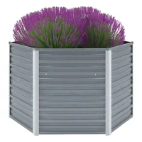 Vidaxl - Arriate De Jardín De Acero Galvanizado Gris 129x129x77 Cm