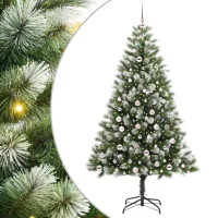 Árbol De Navidad Artificial Plegable Con Nieve Esponjosa 210 Cm Vidaxl