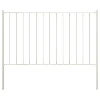 Panel De Valla Con Postes De Acero Con Recubrimiento En Polvo, 1,81 X 1,25 M, Color Blanco Vidaxl