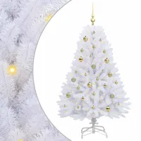 Árbol De Navidad Artificial Con Ramas Articuladas Blanco 150 Cm Vidaxl