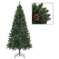 Árbol De Navidad Artificial Con Piñas Verde 180 Cm Vidaxl