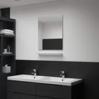 Espejo De Pared Con Estante De Vidrio Templado 50x60 Cm Vidaxl