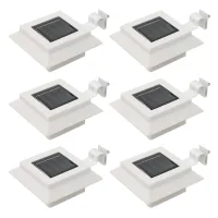 Lámparas Solares De Exterior Led Cuadradas 6 Uds 12 Cm Blanco Vidaxl