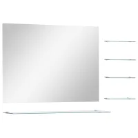 Espejo De Pared Con 5 Estantes Plateado 80x60 Cm Vidaxl