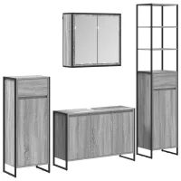 Juego De Muebles De Baño 4 Uds. Gris Sonoma Vidaxl