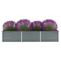 Arriate De Jardín De Acero Galvanizado Gris 240x80x45 Cm Vidaxl