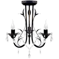 Lámpara De Araña, Candelabro Negro Estilo Art Nouveau, 3 X E14 Vidaxl