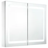 Mueble De Baño Con Espejo Led 80x12,2x68 Cm Vidaxl