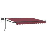 Toldo Manual Retráctil Con Leds Borgoña Y Antracita 3 X 2,5 M Vidaxl