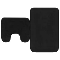 Conjunto De Alfombrillas De Baño De Tela 2 Piezas Antracita Vidaxl