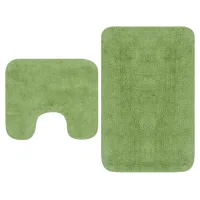 Conjunto De Alfombrillas De Baño De Tela 2 Piezas Verde Vidaxl