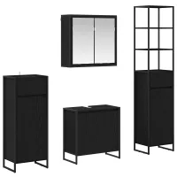 Juego De Muebles De Baño 4 Uds. Roble Negro Vidaxl