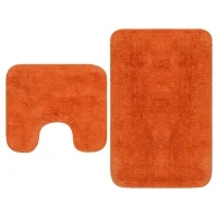 Conjunto De Alfombrillas De Baño De Tela 2 Piezas Naranja Vidaxl