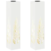 Luz De Camino Led Solar 2 Uds. Blanco Cálido 18 X 18 X 80 Cm Vidaxl