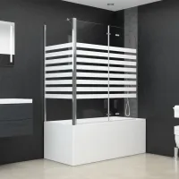 Vidaxl - Mampara De Baño Vidrio Templado A Rayas 120x68x130 Cm