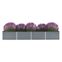 Vidaxl - Arriate De Jardín De Acero Galvanizado Gris 320x80x45 Cm