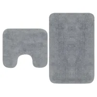 Conjunto De Alfombras De Baño De Tela 2 Piezas Gris Vidaxl
