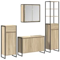Juego De Muebles De Baño 4 Uds. Roble Sonoma Vidaxl