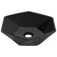 Lavabo 41x36,5x12 Cm Cerámica Negro Vidaxl