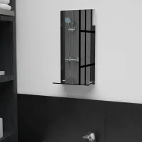 Espejo De Pared Con Estante De Vidrio Templado 20x40 Cm Vidaxl