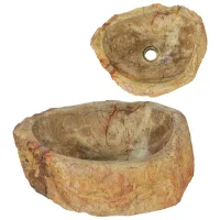 Lavabo De Piedra Fósil Color Crema 45x35x15 Cm Vidaxl