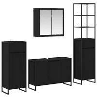 Juego De Muebles De Baño 4 Uds. Roble Negro Vidaxl