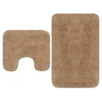 Conjunto De Alfombrillas De Baño De Tela 2 Piezas Beige Vidaxl
