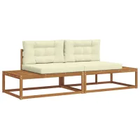 Conjunto De Sofás De Exterior Natural Y Crema Vidaxl