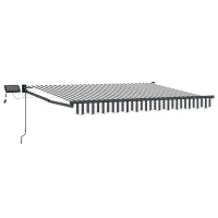 Toldo Manual Retráctil Con Leds Antracita Y 3 X 2,5 M Vidaxl