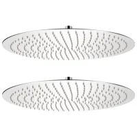 Cabezal De Ducha Efecto Lluvia 2 Pzs Acero Inoxidable Ø 50 Cm Vidaxl