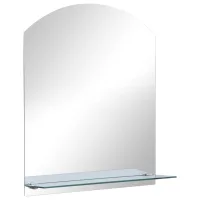Espejo De Pared Con Estante De Vidrio Templado 30x50 Cm Vidaxl