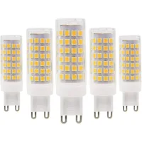 Bombillas Led G9, 9 W/800 Lm, Equivalente A Halógeno De 80 W, Luz Blanca Cálida 3000 K, Ahorro De Energía, G9, No Regulable, Ca 220-240 V, Paquete De 5 [clase Energética A+]