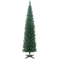 Árbol De Navidad Estrecho 210 Cm Con 401 Ramas Soporte Metálico Fácil De Montar Para Interior Verde