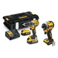 Dewalt - Juego Inalámbrico De Taladro Atornillador Y Llave De Impacto De 18v, 2 Baterías De 5,0 Ah Li-ion, Cargador Dcd791p2a