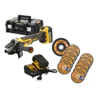 Dewalt - Amoladora Angular 18v A Batería, 125 Mm, Con Accesorios, 2x Batería 5,0 Ah Li-ion, Cargador Dcg405p2a