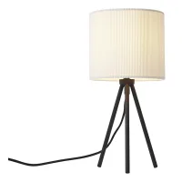 Qazqa Lámpara De Mesa Trípode Moderna Blanca Con Pantalla De