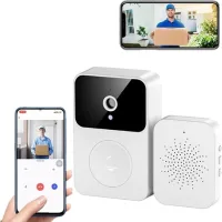Timbre Inalámbrico Inteligente Con Cámara De Vigilancia, Cámara Wifi Inteligente, Grabación De Vídeo, Timbre De Puerta (tipo-c), Múltiples Tonos De Llamada Recargables, Conexión A Smartphone Android E