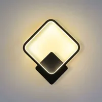 Rge Appliques Murales D'Intérieur Salon Led Appliques Murales Carrées Luminaires D'Intérieur Modernes Appliques Murales Chambre Couloir Couloir, Lumière Trichromatique Noire