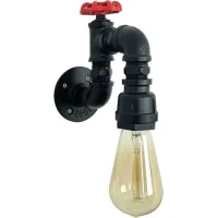 Age E26/e27 Rétro Industriel Edison Plafonnier Noir Fer Métal Plafonnier Rétro Style Campagnard Américain - Noir (ampoule Non Incluse)
