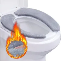 Toilet Seat Cover, 2pcs Memory Foam Toilet Seat Cover Washable Toilet Seat Cushion Toilet Heating Pad