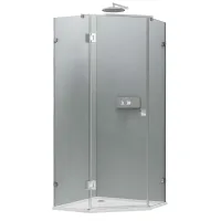 Nano Ex415 Mampara De Ducha Pentagonal De Cristal Auténtico - 90x90x195cm - Con Plato - Bernstein