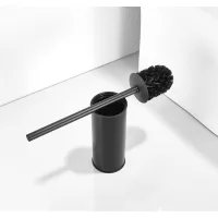 Brosse De Toilette Sur Pied En Acier Inoxydable Pour La Décoration De Salle De Bain (noire)